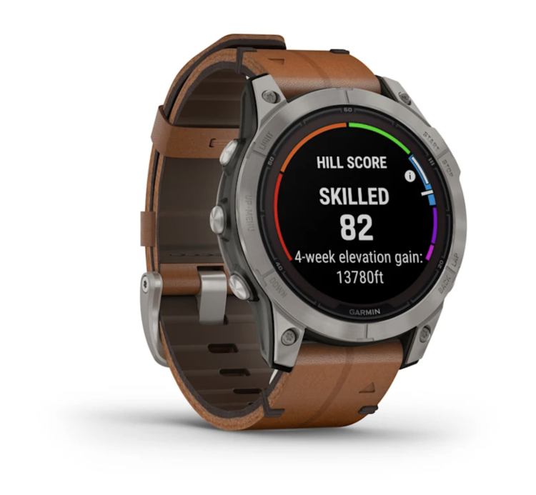Garmin Fenix 7 Pro Sapphire Solar Titanium with Chestnut Leather Band (010-02777-30)