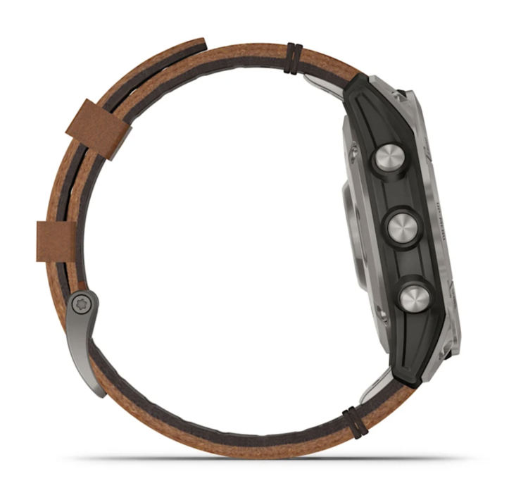 Garmin Fenix 7 Pro Sapphire Solar Titanium with Chestnut Leather Band (010-02777-30)