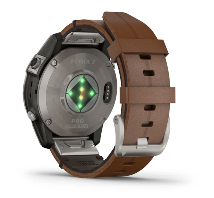 Garmin Fenix 7 Pro Sapphire Solar Titanium with Chestnut Leather Band (010-02777-30)