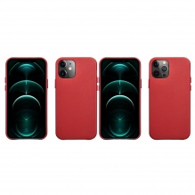 Чехол iCarer для iPhone 12/12 Pro Original Real Leather Series (Red)