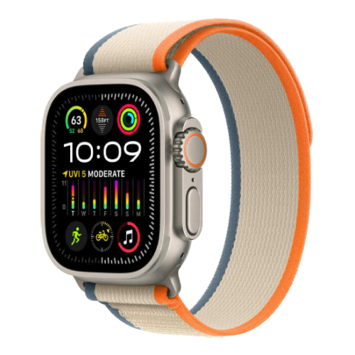 Apple Watch Ultra 2 49mm Titanium Case with Orange/Beige Trail Loop (M/L) (MRF23) бу