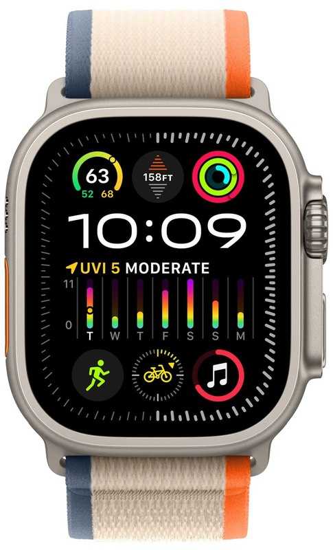 Apple Watch Ultra 2 49mm Titanium Case with Orange/Beige Trail Loop (M/L) (MRF23) бу