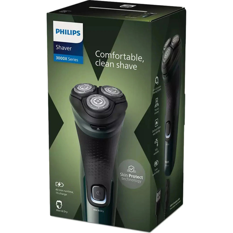 Електрична бритва Philips Series 3000 (Green/Black) (X3002/00)