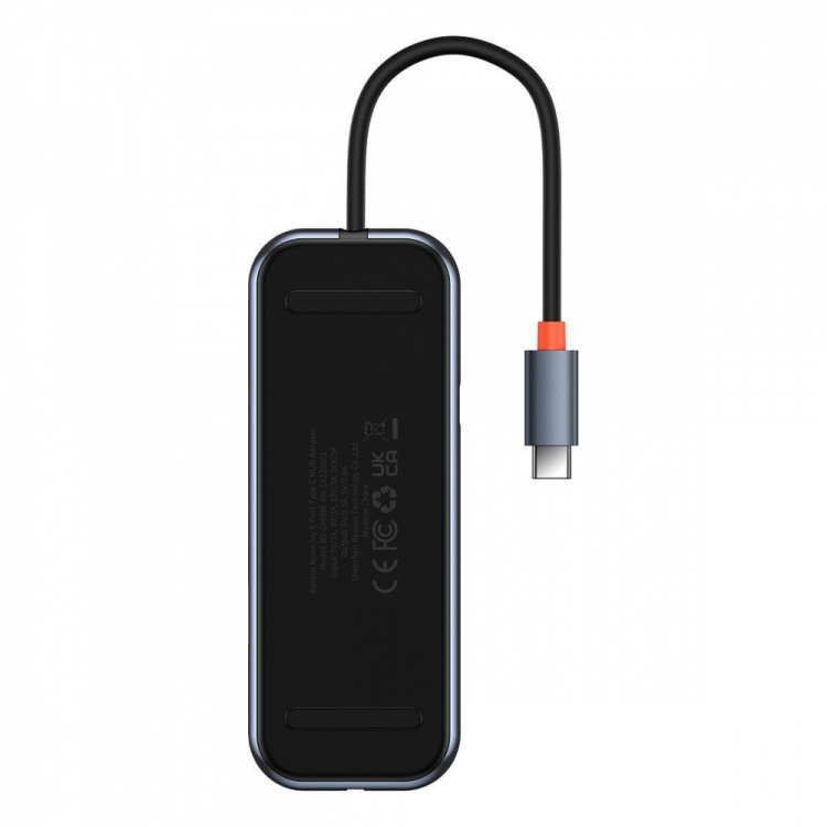 Адаптер Baseus AcmeJoy 7in1 USB-C to HDMI + 2xUSB3.0 + USB2.0 + USB-C + SD/TF (Dark Gray)