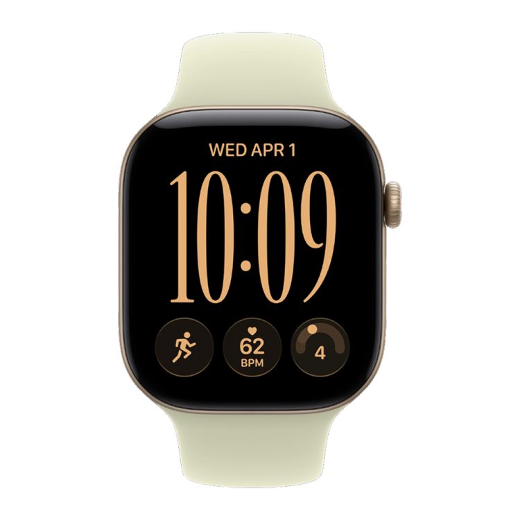 Apple Watch Series 12 GPS 42mm Light Gold Aluminum Case with Pale Succulent Sport Band - M/L