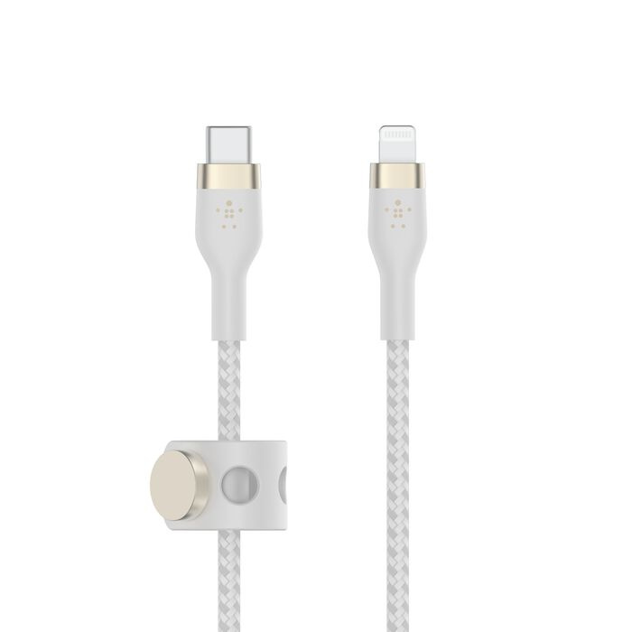 Кабель Belkin Braided Silicone USB-С to Lightning 1m White (CAA011BT1MWH)