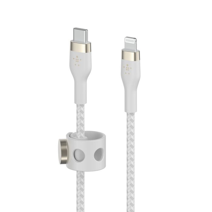 Кабель Belkin Braided Silicone USB-С to Lightning 1m White (CAA011BT1MWH)