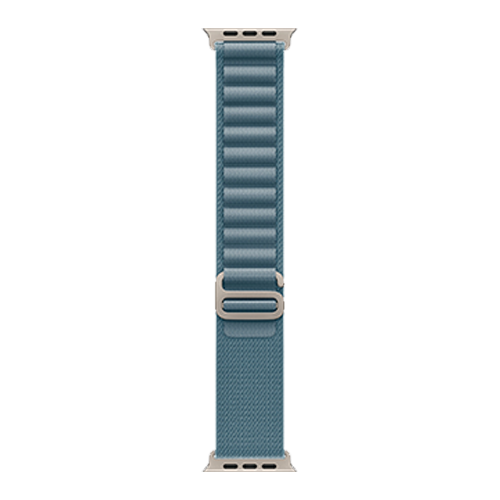 Apple Watch Ultra 3 GPS + Cellular, 49mm Natural Titanium Case with Light Blue Alpine Loop - Small (MEWK4)