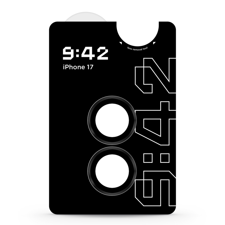 Захисне скло 9:42 для камери iPhone 17 (Black)