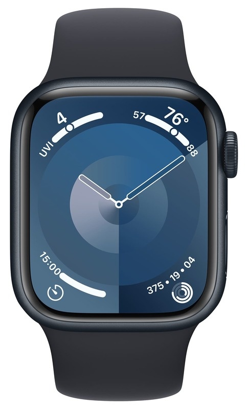 Apple Watch Series 9 45mm GPS Midnight Aluminum Case with Midnight Sport Band (S/M) MR993
