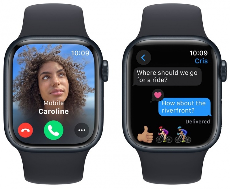 Apple Watch Series 9 45mm GPS Midnight Aluminum Case with Midnight Sport Band (S/M) MR993