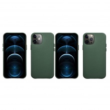 Чехол iCarer для iPhone 12/12 Pro Original Real Leather Series (Green)