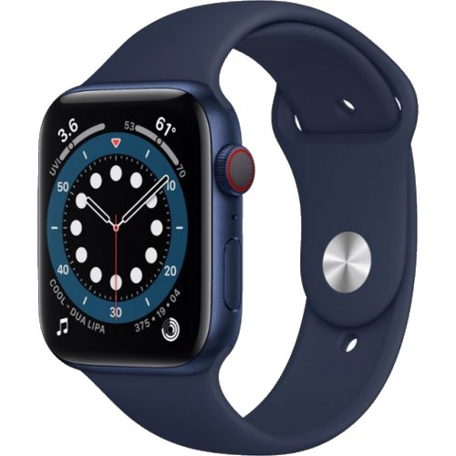 Apple Watch Series 6 GPS + Cellular 44mm Blue Aluminum Case with Deep Navy Sport (M07J3)