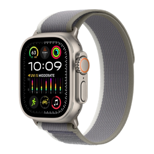 Apple Watch Ultra 2 49mm Titanium Case with Green/Gray Trail Loop (M/L) (MRF43) бу