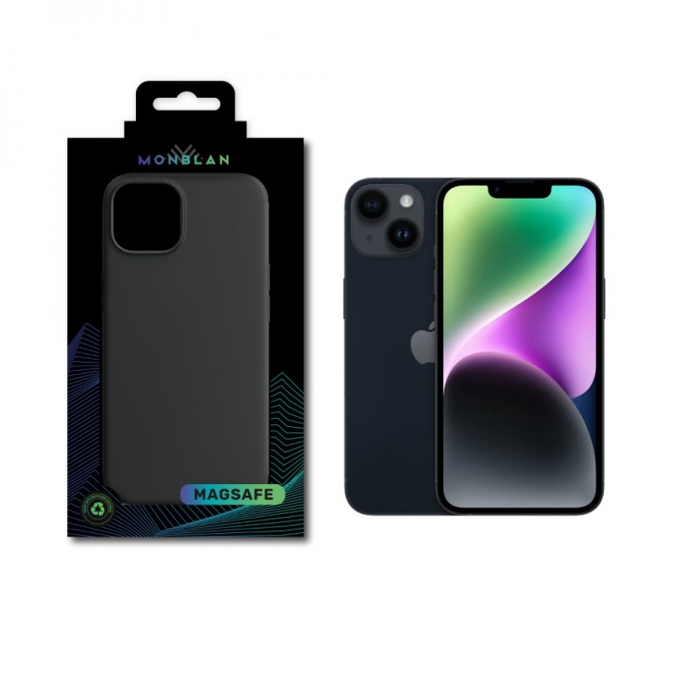Чехол Monblan для iPhone 14 Magnetic Silicone [MagSafe] Series (Midnight)