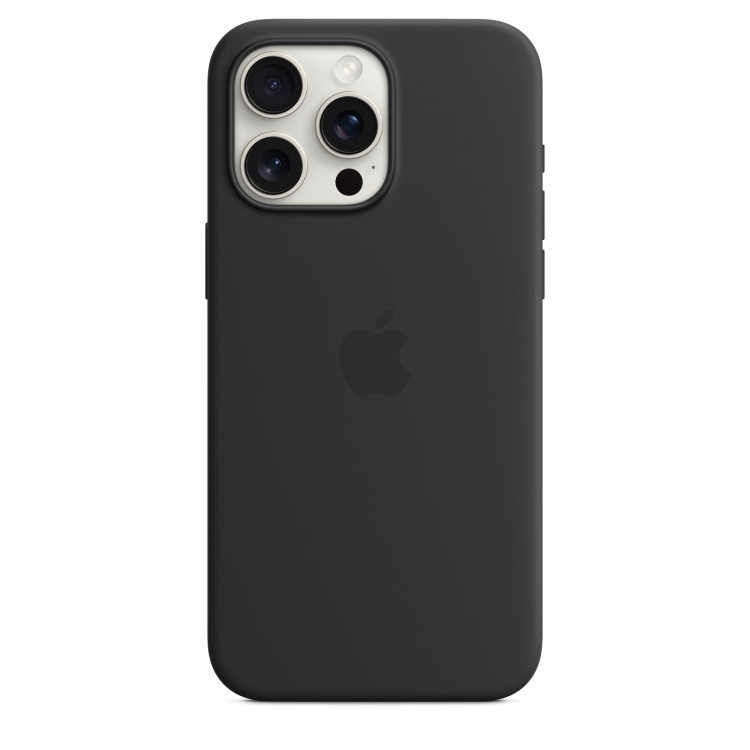 Silicone Case with MagSafe для iPhone 15 Pro Max (FoxConn) (Black)