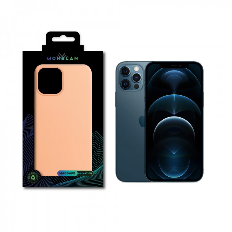 Чехол Monblan для iPhone 12 Pro Max Magnetic Silicone [MagSafe & Animation] Series (Cantaloupe)