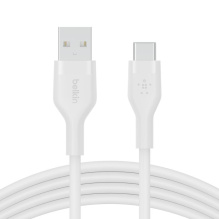 Кабель Belkin Silicone USB-A to USB-C 1m White (CAB008BT1MWH)