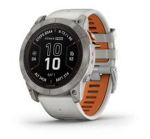 Garmin Fenix 7X Pro Sapphire Solar Titanium with Fog Gray/Ember Orange Band (010-02778-14/15)