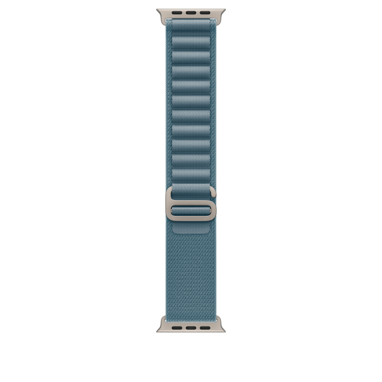 Ремінець Apple Alpine Loop для Apple Watch 49/46/45/44mm Light Blue - L - Natural Titanium 1