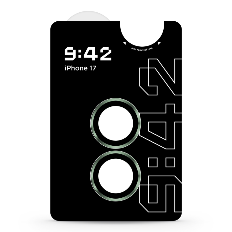 Захисне скло 9:42 для камери iPhone 17 (Green)
