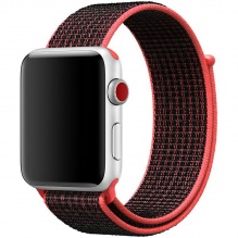 Ремінець для Apple Watch 42/49mm Sport Loop Series 1:1 Original (Red-Black)