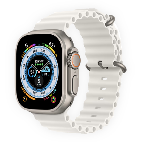 Apple Watch Ultra 49mm Titanium Case with White Ocean Band (MNHF3) бу Apple Watch Ultra 49mm Titanium Case with White Ocean Band (MNHF3) бу