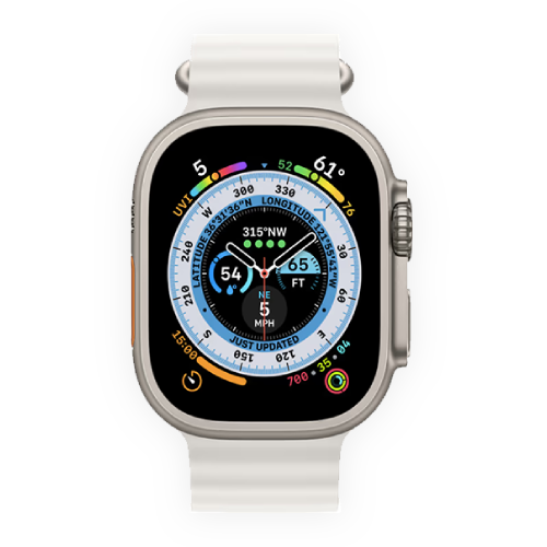 Apple Watch Ultra 49mm Titanium Case with White Ocean Band (MNHF3) бу