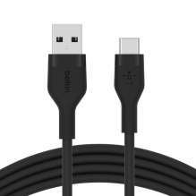 Кабель Belkin Silicone USB-A to USB-C 1m Black (CAB008BT1MBK)
