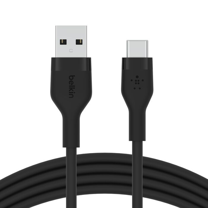 Кабель Belkin Silicone USB-A to USB-C 1m Black (CAB008BT1MBK)