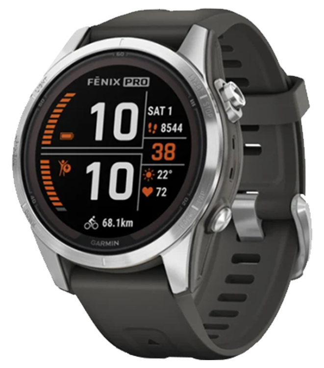 Garmin Fenix 7S Pro Solar Silver with Graphite Band (010-02776-00/01)