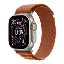 Apple Watch Ultra 3 GPS + Cellular, 49mm Natural Titanium Case with Terra Cotta Alpine Loop - Small