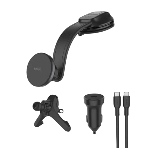 Автотримач Belkin Qi2 Wireless Car Charger (дефлектор/панель) + USB-C 27Вт (WIC012HQBK) Автотримач Belkin Qi2 Wireless Car Charger (дефлектор/панель) + USB-C 27Вт (WIC012HQBK)