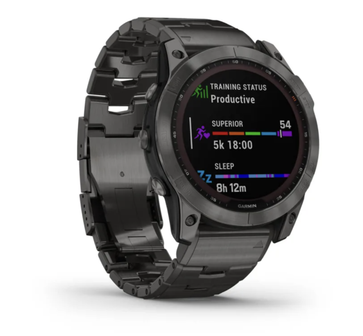 Garmin Fenix 7X Sapphire Solar Carbon Grey DLC Titanium, Carbon Grey DLC Vented Titanium Band (010-02541-27)