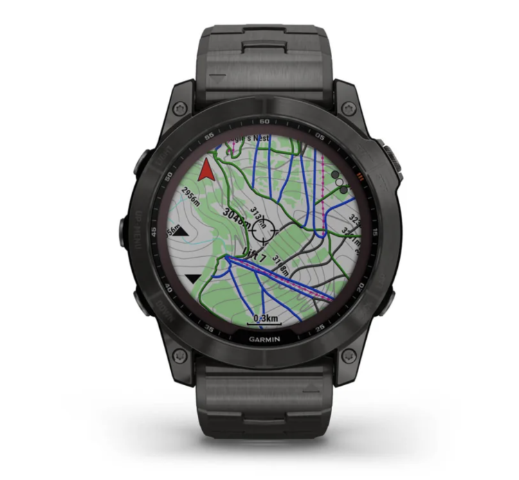 Garmin Fenix 7X Sapphire Solar Carbon Grey DLC Titanium, Carbon Grey DLC Vented Titanium Band (010-02541-27)