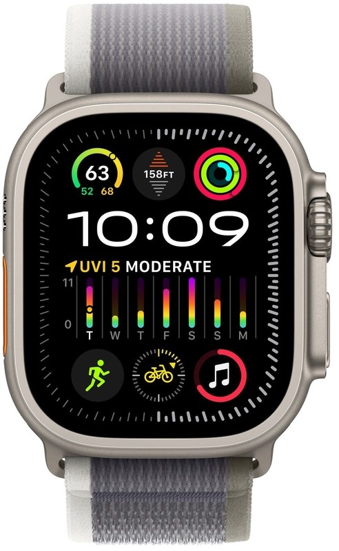 Apple Watch Ultra 2 49mm Titanium Case with Green/Gray Trail Loop (S/M) (MRF33) Apple Watch Ultra 2 49mm Titanium Case with Green/Gray Trail Loop (S/M) (MRF33)