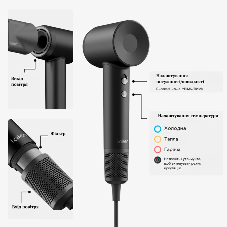 Фен Laifen Swift (Black) (LF03-BLS-EU)