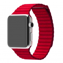 Ремінець для Apple Watch 42/49mm Leather Loop Series 1:1 Original (Red)