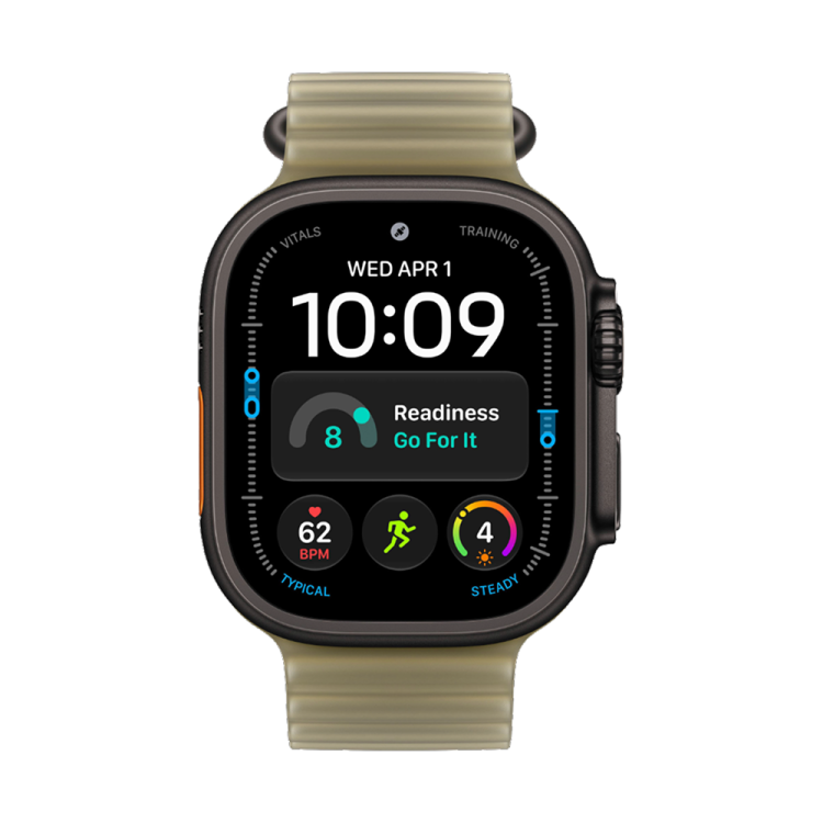 Apple Watch Ultra 4 GPS + LTE 49mm Black Titanium Case with Translucent Kelp Ocean Band