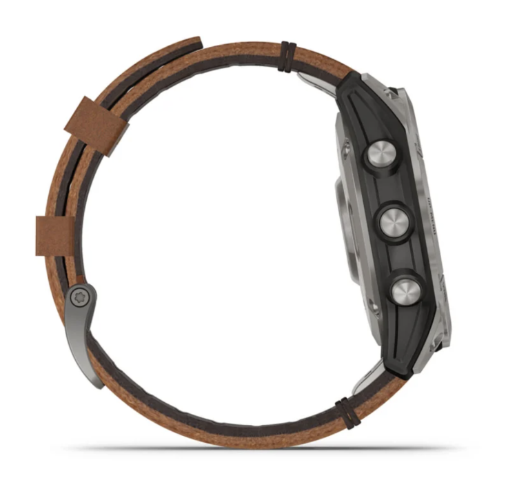Garmin Fenix 7 Sapphire Solar Titanium with Chestnut Leather Band (010-02540-31)