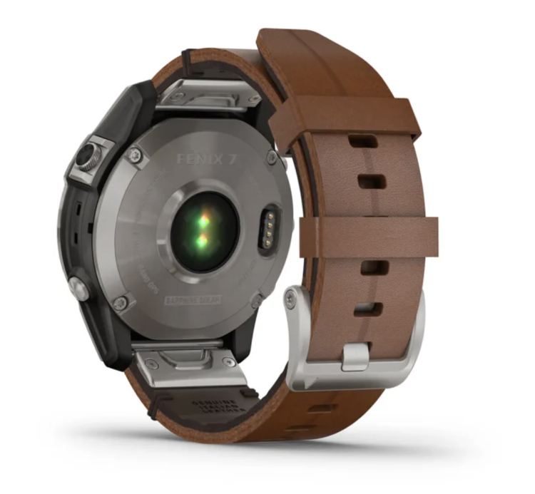 Garmin Fenix 7 Sapphire Solar Titanium with Chestnut Leather Band (010-02540-31)