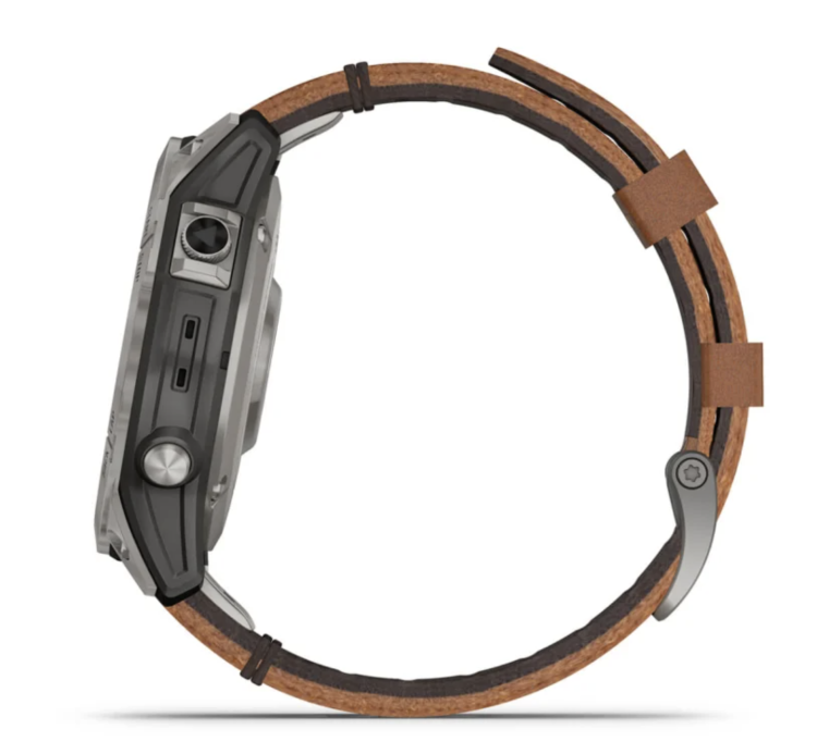 Garmin Fenix 7 Sapphire Solar Titanium with Chestnut Leather Band (010-02540-31)