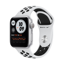 Apple Watch Nike Series 6 44mm Silver Aluminium Case with Pure Platinum Black Nike Sport Band (MG293)