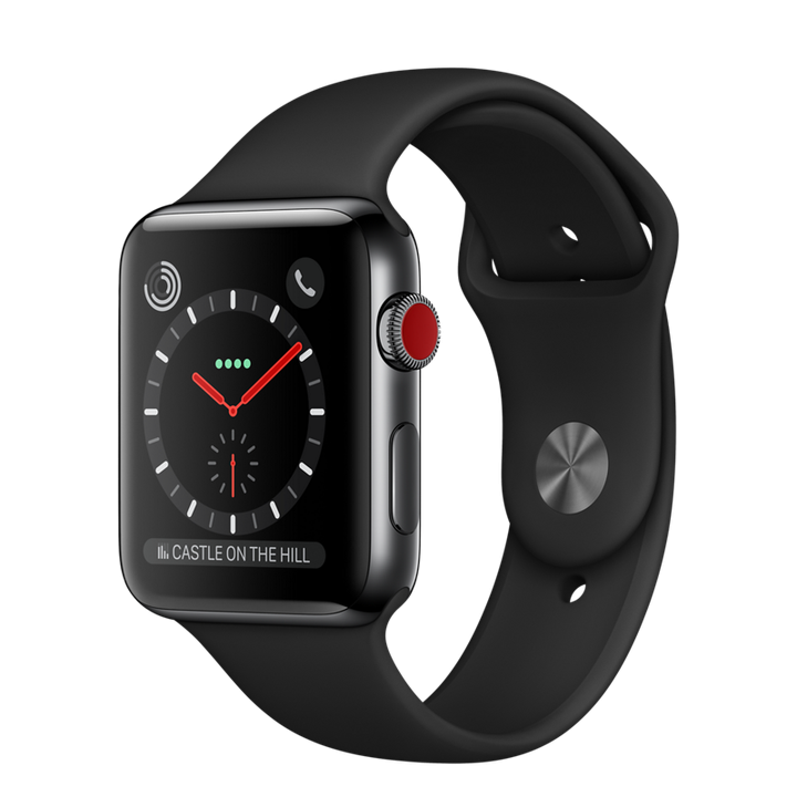 Apple Watch 42mm Series 3 GPS Cellular Space Black Stainless Steel Case with Black Sport Band MQK92 Apple Room