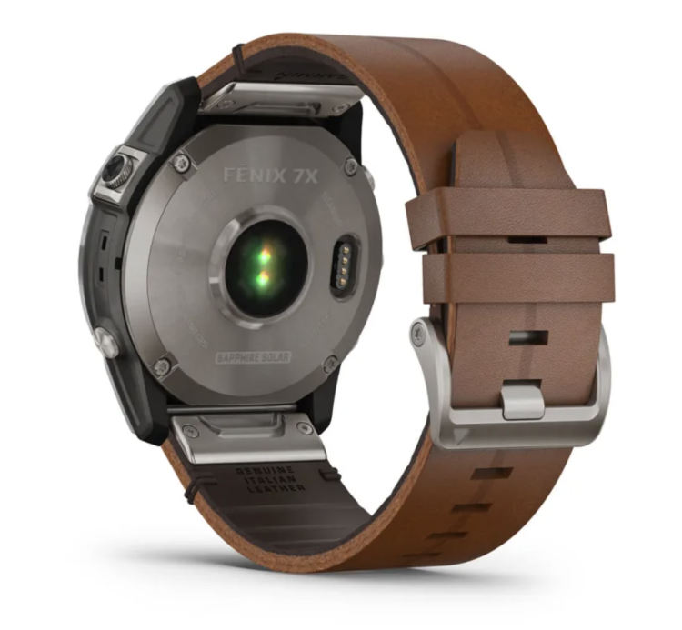 Garmin Fenix 7X Sapphire Solar Titanium with Chestnut Leather Band (010-02541-19)