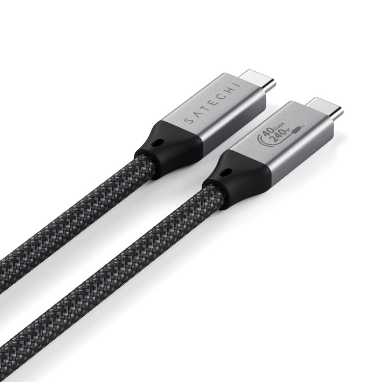 Кабель Satechi USB4 Pro 240W Space Gray (1.2m) (ST-YU4120M)  
