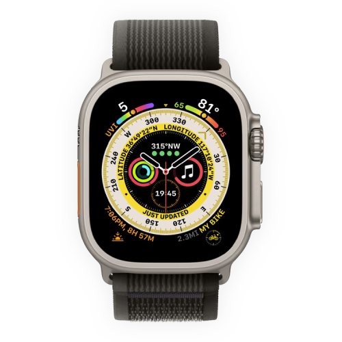 Apple Watch Ultra 49mm Titanium Case with Black/Gray Trail Loop M/L (MQFX3) бу
