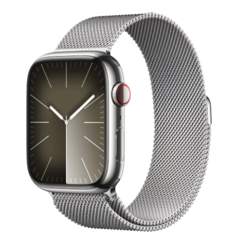 Apple Watch Series 9 GPS + LTE 41mm Silver Stainless Steel Case with Silver Milanese Loop (MRJ43) бу