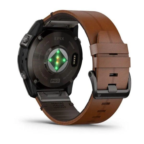 Garmin Epix Pro Gen 2 Sapphire Edition 51 mm Carbon Grey DLC Titanium with Chestnut Leather Band (010-02804-30)