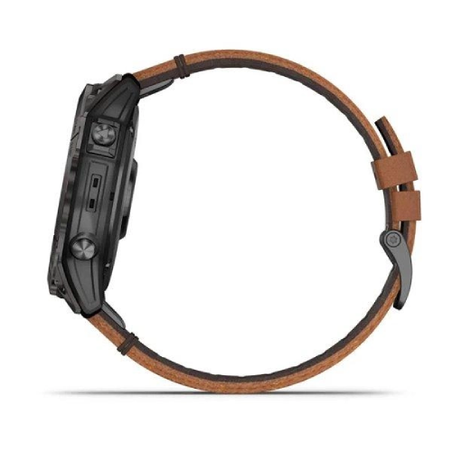 Garmin Epix Pro Gen 2 Sapphire Edition 51 mm Carbon Grey DLC Titanium with Chestnut Leather Band (010-02804-30)